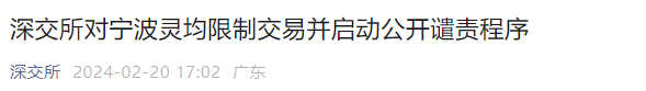 j9九游会暂停、限制交易！沪深交易所出手了！启动公开谴责程序(图1)