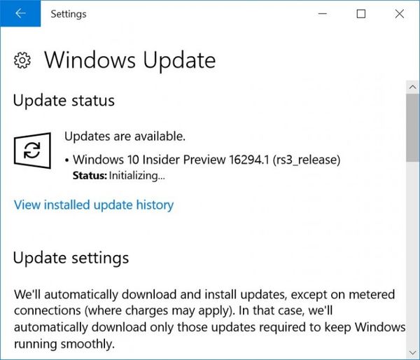 j9九游会Win10 Build 16294版本发布：修复无法启动问题(图1)